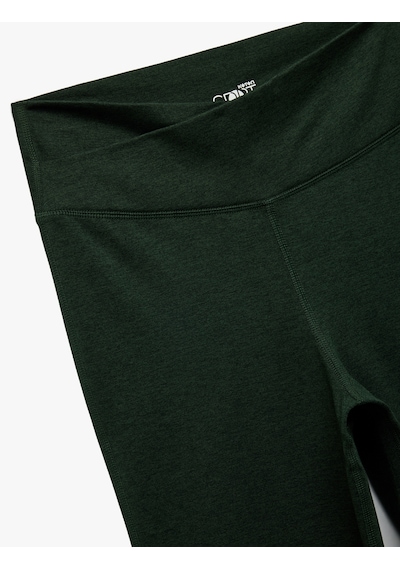 Koton Asimetrik Yüksek Bel Slim Fit İspanyol Paça Spor Tayt Yeşil 6wak40115nk Yeşil