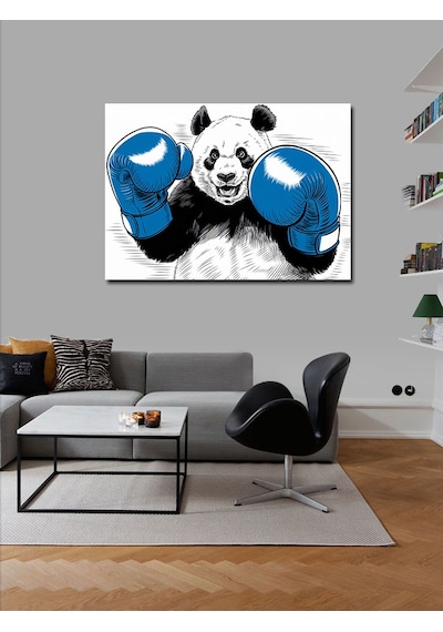 Kanvas Tablo Boks Eldivenli Panda 70cmx100cm