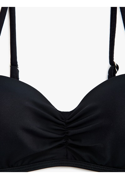 Koton Balenli Çıkarılabilir Askılı Straplez Bikini Üstü Siyah 4sak10012mm Siyah