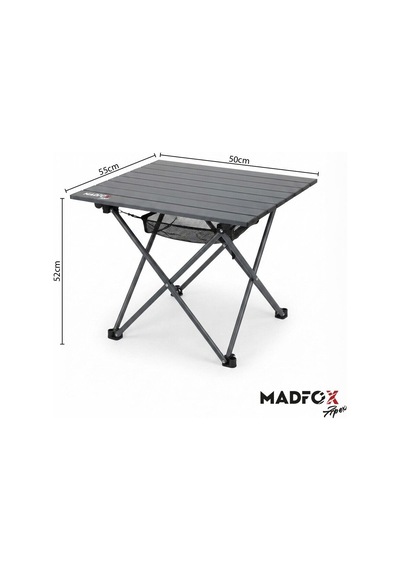 Madfox Apex Katlanabilir Alüminyum Kamp Masası 50 55 52 Cm Gri