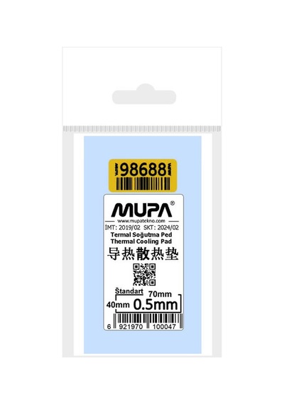 Mupa Termal Ped / Thermal Pad 0.5Mm 3.6W/Mk 7X4Cm Mavi