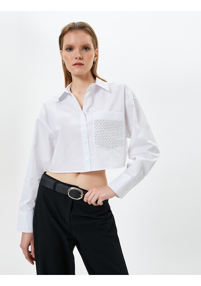 Koton Crop Uzun Kollu Gömlek Cep Detaylı Düğmeli Pamuklu Beyaz 4sak60229pw 4SAK60229PW000 Beyaz Koton Crop Uzun Kollu Gömlek Cep Detaylı Düğmeli Pamuklu Beyaz 4sak60229pw 4SAK60229PW000 Beyaz