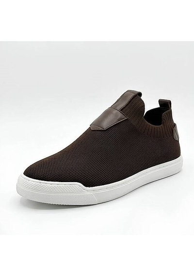 Daytex 4224 Erkek Slip-on - Full Triko Örgü Termo Taban Sneaker Kahverengi