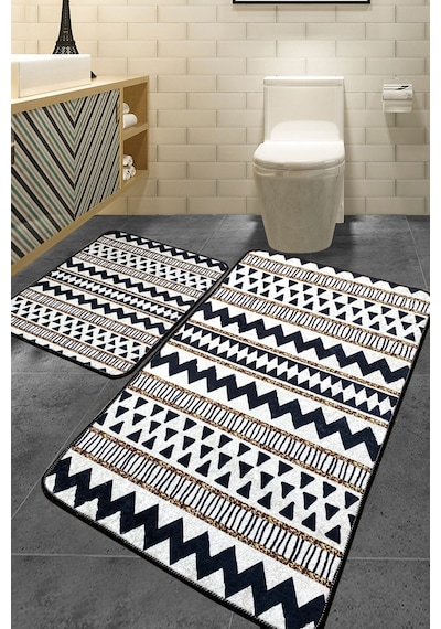 Chilai Home Lınıe Djt 2'li Set 60x100 Cm 50x60 Cm Banyo Halısı Renkli
