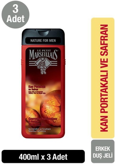 Le Petit Marseillais Duş Jeli Kan Portakalı Ve Safran 400 ML x3