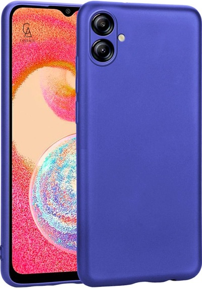Samsung Galaxy A06 İle Uyumlu Kılıf Soft Yumuşak Telefon Kılıfı Ve Temperli Cam Ekran Koruyucu Saks Mavi