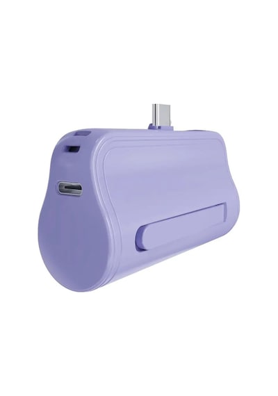 Miniso Lisanslı Çift Kablolu 4500mah Powerbank X-45dx Mor Kompakt Şarj Desteği Lila