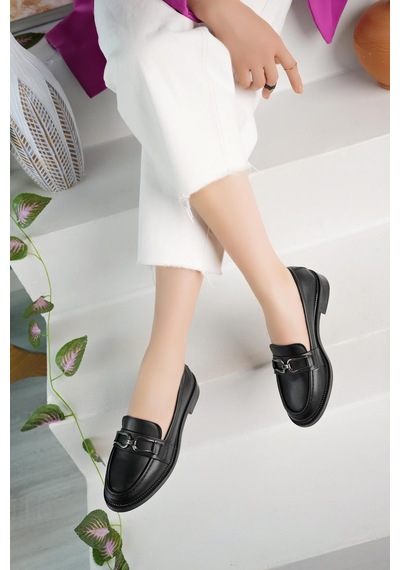Nesilshoes Nesil Shoes Süha 202 Siyah Anatomik Kadın Lofer