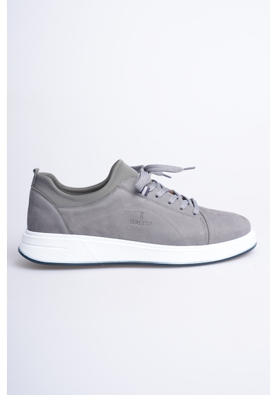 Fame Step Hakiki Deri Erkek Sneaker Ayakkabı Günlük Rahat Ortopedik Spor Como Gri