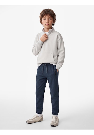 Koton Cepli Beli Bağlamalı Şardonlu Jogger Eşofman Altı Mavi 7wkb40098tk