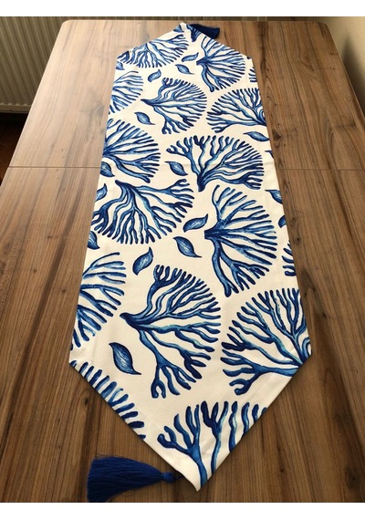 Mavi Mercan Desenli Runner & Supla Çok Renkli