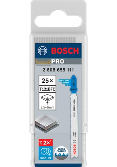 Bosch Pro T121 Bfc 25'li 2-6 Mm Metal Kesimi Dekupaj Ucu 2608655111
