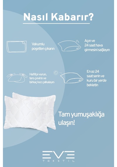 Eve Tekstil 6 Adet Diamond Plus Kapitone Yastık 50 70 Cm 800 Gr Beyaz