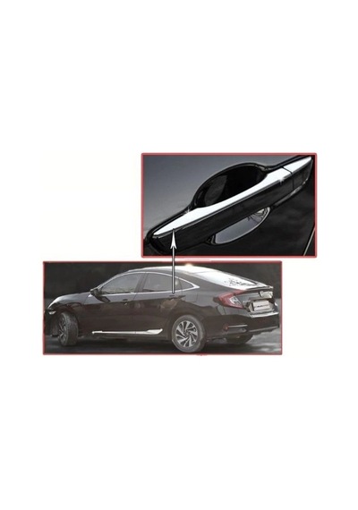 Honda Civic Fc5 2016-2020 Kapı Kolu Krom Decor 4 Kapı P.çelik