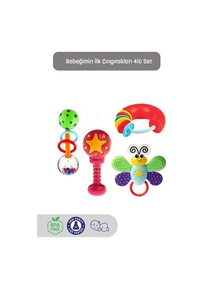 Kiki Bebeğimin Ilk Çıngırakları 4'lü Çıngırak & Dişlik Seti PKT.KIKI.008 Diğer