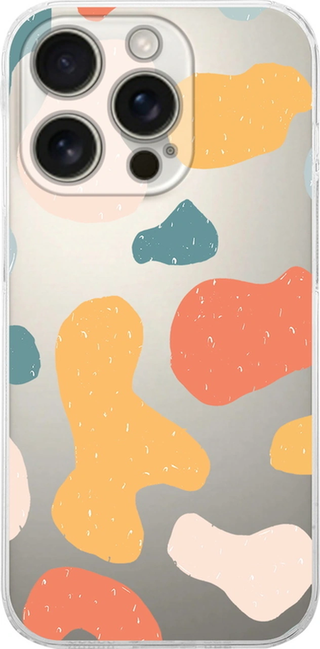 Apple Uyumlu iPhone 16 Pro İle Grunge Baskılı Kamera Korumalı Şeffaf Kılıf