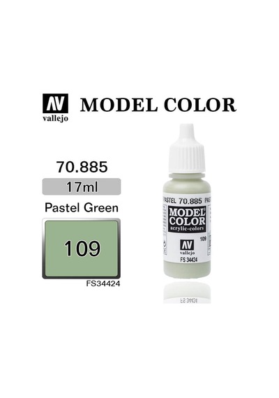 17 Ml. 109 Pastel Green-matt Model Color Serisi Maket Boyası, Vallejo 70885 Standart