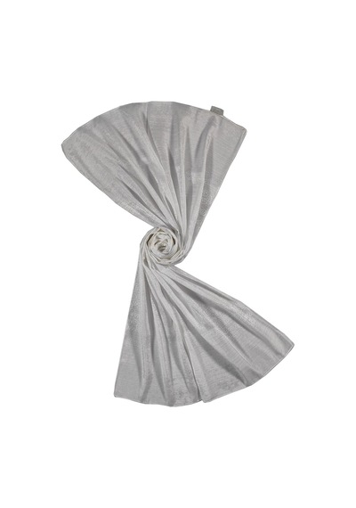 Mim Eşarp Mısırlı Eşarpları Parıltılı Elegance Monogram Prenses Şal Beyaz