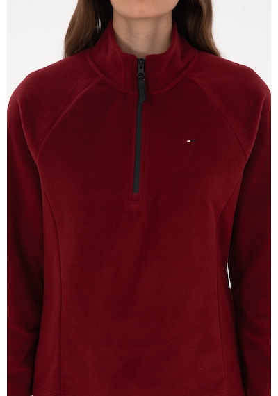 U.S. Polo Assn. Kadın Bordo Fermuarlı Dik Yaka Polar Sweatshirt 50316714-VR014