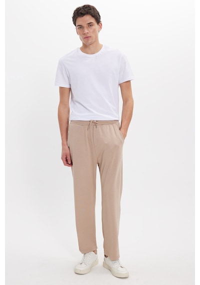 Tudors Erkek Koyu Vizon Baggy Fit Rahat Kesim Modal Kumaş Soft Doku Beli Bağcıklı Yan Cepli Eşofman Altı-46293