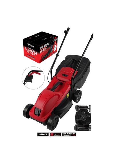 Assur 3107 1200W 30 L Toplama Torbalı Elektrikli Çim Biçme Makinesi