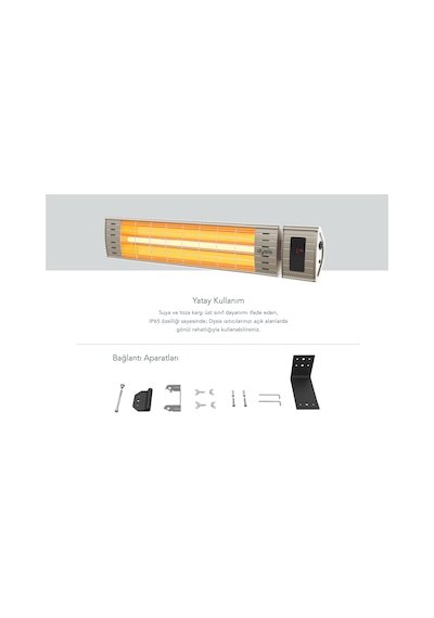 Dysis Art Plus Karbon Serisi IP65 Suya-Toza Dayanıklı 2300 W Bej Uzaktan Kumandalı İç/Dış Mekan Isıtıcı