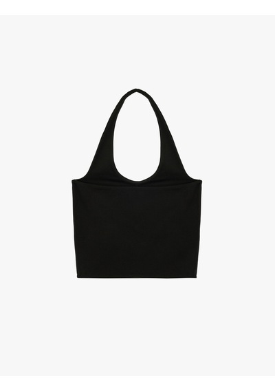 Koton Halter Yaka Kolsuz Pamuklu Crop Bluz Siyah 6sal30055ık Siyah