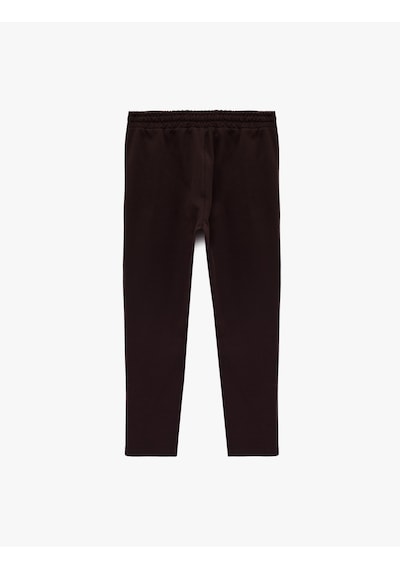 Koton Pamuklu Regular Fit Cepli Beli Bağcıklı Tapered Eşofman Altı Bordo Şarap 6sam40026nk Bordo - Şarap