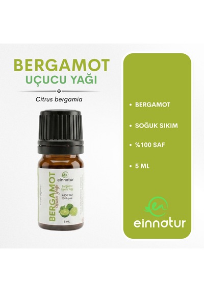 Bergamot Uçucu Yağı, 5 Ml, Citrus Bergamia Essential Oil, %100 Saf, Bergamut 30 Ml