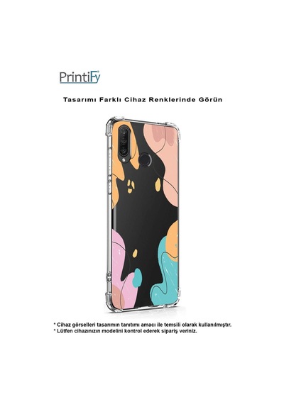Huawei Mate 20 Lite Uyumlu Köşe Korumalı Antişok Kapak Karışık Renkler Tasarımlı Şeffaf Kılıf