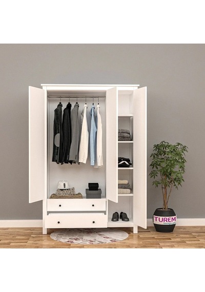 Honey 3 Kapılı Dolap Mdf Sis Gri Honey 3 Kapılı Dolap Mdf Sis Gri