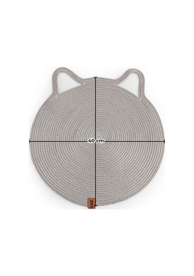 Gobypet Jüt Kulaklı Yuvarlak Kedi Köpek Mama Yatak Önü Paspası Hasır Kedi Matı 40 x 40 CM