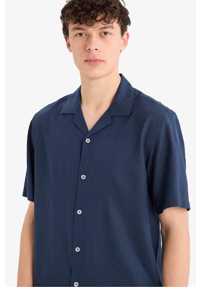 Defacto Relax Fit Polo Yaka Kısa Kollu Gömlek D9882ax25aunv256 Lacivert