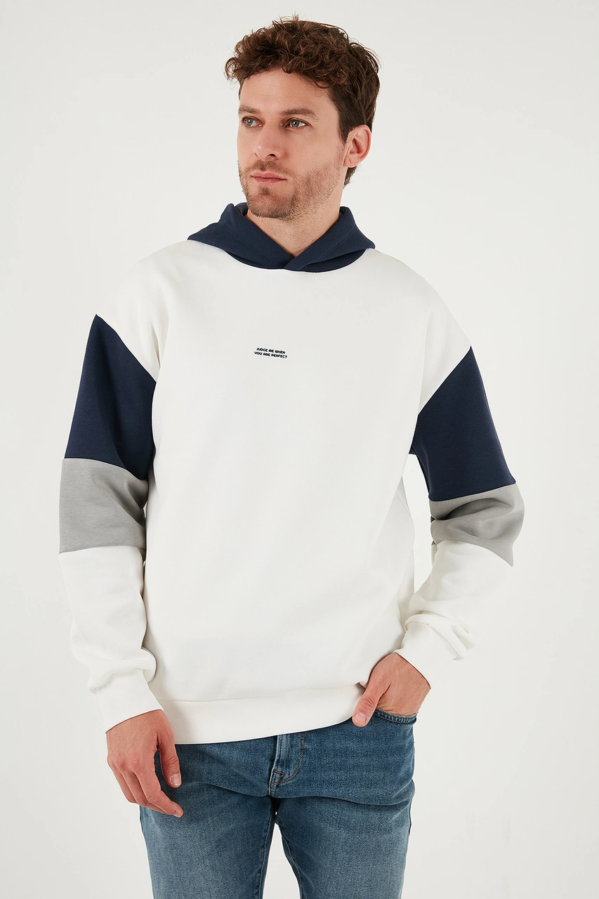 Buratti Pamuklu Relaxed Fit Kapüşonlu Içi Tüylü Yumuşak Şardonlu 2' Li Paket Erkek Sweat 5905299S2 Ekru-Vişne