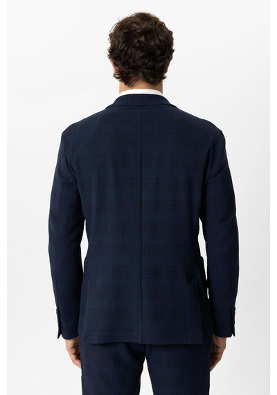 Back And Bond Lacivert Slim Fit Mono Yaka Ceket Çok Renkli
