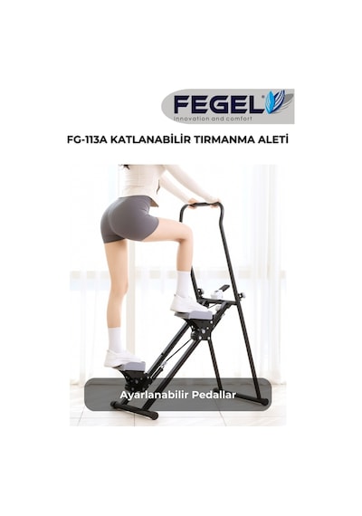 FG-113A Katlanabilir Tırmanma Aleti Ev Tipi Kardiyo Ve Spor Egzersiz Cihazı - Siyah