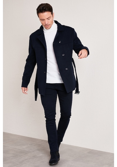 Buratti Slim Fit Cepli Pamuklu Kaşe Erkek Kaban 5841015 Lacivert
