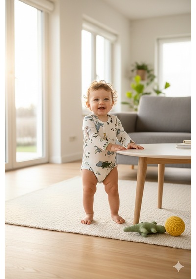 Hello Baby Dinozor Body Yeşil