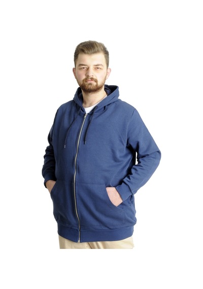 Mode Xl Erkek Hırka Kapson Fermuarlı Steel Interlock 21600 Indigo 001