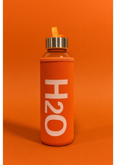 Kılıflı Cam Matara 500 Ml Turuncu