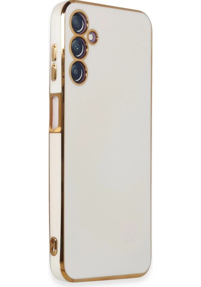 Uray Store Samsung Galaxy Uyumlu  M14 5g Kılıf Volet Silikon - Beyaz