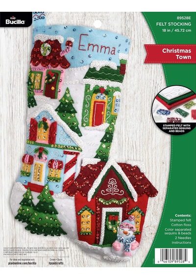 Keçe Aplike Çorap Kiti, Noel Kasabası 45,72 Cm Keçe Aplike Çorap Yapım Kiti, Kendin Yap İğne Sanatı Ve El Sanatları İçin Mükemmel, 89528e 50 x 22 Keçe Aplike Çorap Kiti, Noel Kasabası 45,72 Cm Keçe Aplike Çorap Yapım Kiti, Kendin Yap İğne Sanatı Ve El Sanatları İçin Mükemmel, 89528e 50 x 22