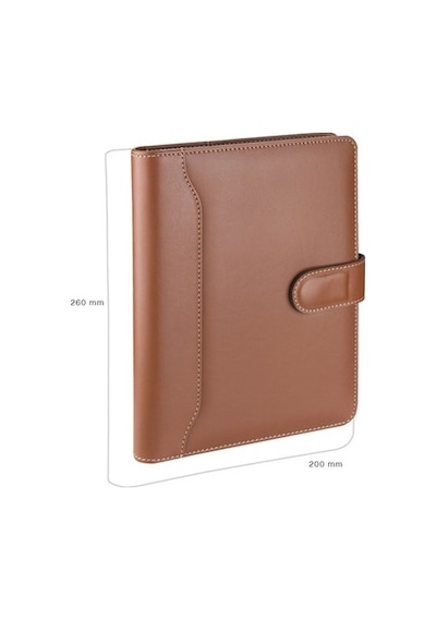 Organizer Ajanda Tarihsiz Kareli 20x26 CM - Taba