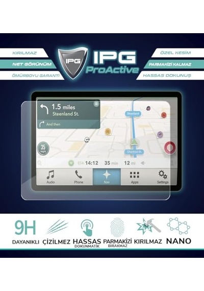 Renault 2020-2023 Clio 5 - Zoe - Captur 2 - Arkana 7.3 Navigation İçin 9h Nano Ipg Proactive Ekran Koruyucu, Pürüzsü Genel
