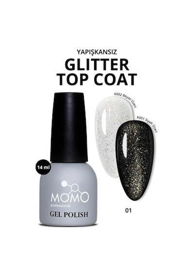 Momo Glitter Top Coat No-wipe Gt01 14ml. Diğer
