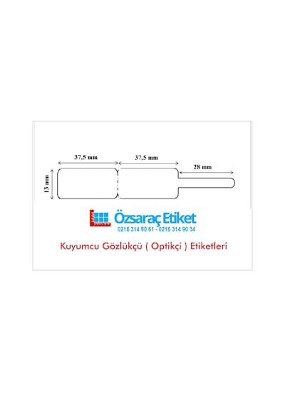 103x13 Kuyumcu Gözlükçü Pp Opak Barkod Etiketi 1250 Sarım