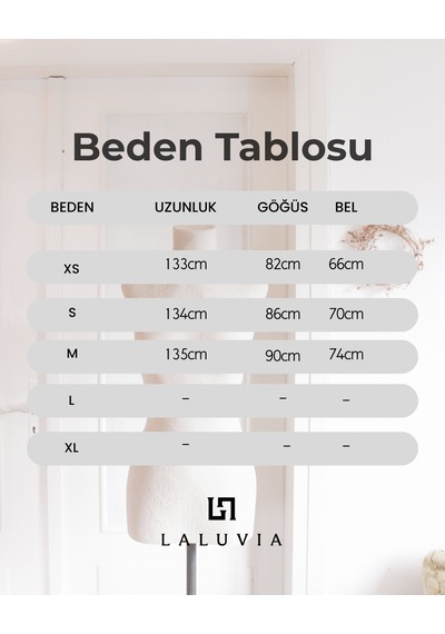 Laluvia Siyah Puantiyeli Uzun Elbise - 5092 Siyah