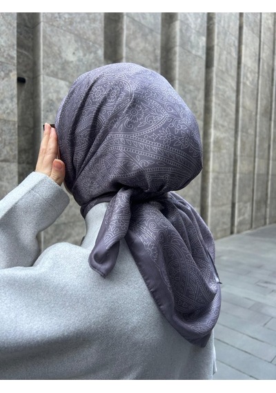 Qalortex Scarf Pamuklu Soft İnci Desen Eşarp-vizon