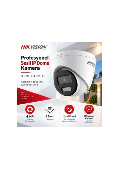 Ds-2cd1343g2-lıuf 4 Mp 2.8mm Smart Hybrid Light Sesli Ip Dome Kamera