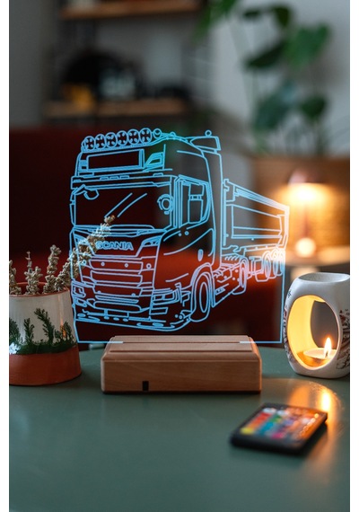 Scania Tır 16 Renk Kumandalı 3d Gece Lambası